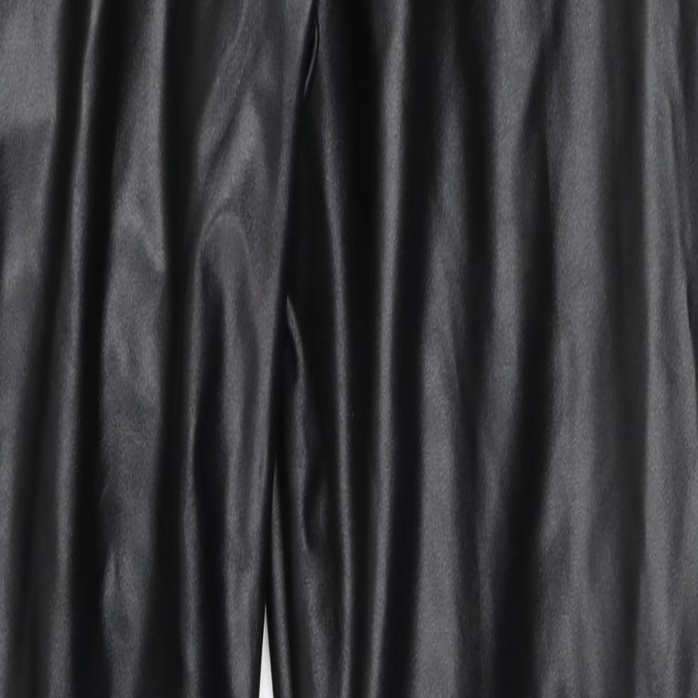 Missguided Womens Black   Trousers  Size 8 L26.5 in - faux leather trousers