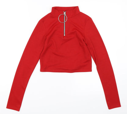 Womens UK Size 6 Select Red Cropped Blouse