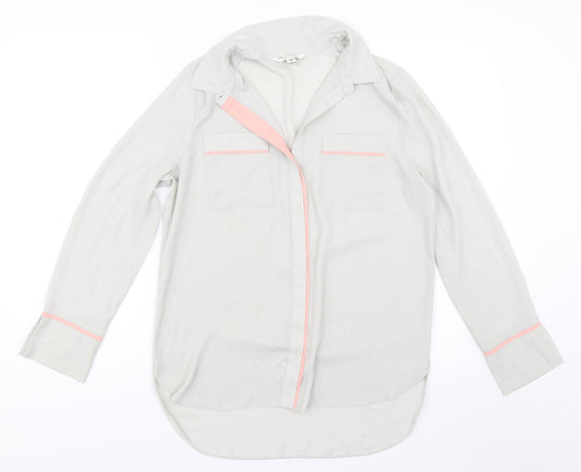 Miss Selfridge Womens Grey   Basic Button-Up Size 10