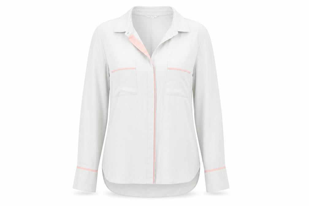 Womens UK Size 10 Miss Selfridge Grey Basic Button-Up