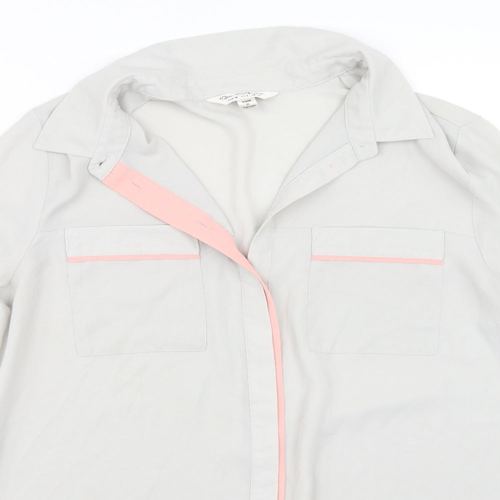 Miss Selfridge Womens Grey   Basic Button-Up Size 10