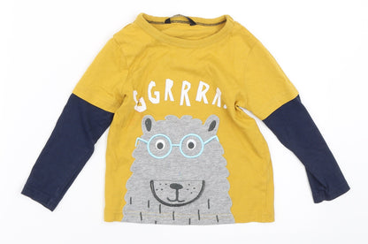 George Boys Yellow   Basic T-Shirt Size 18-24 Months