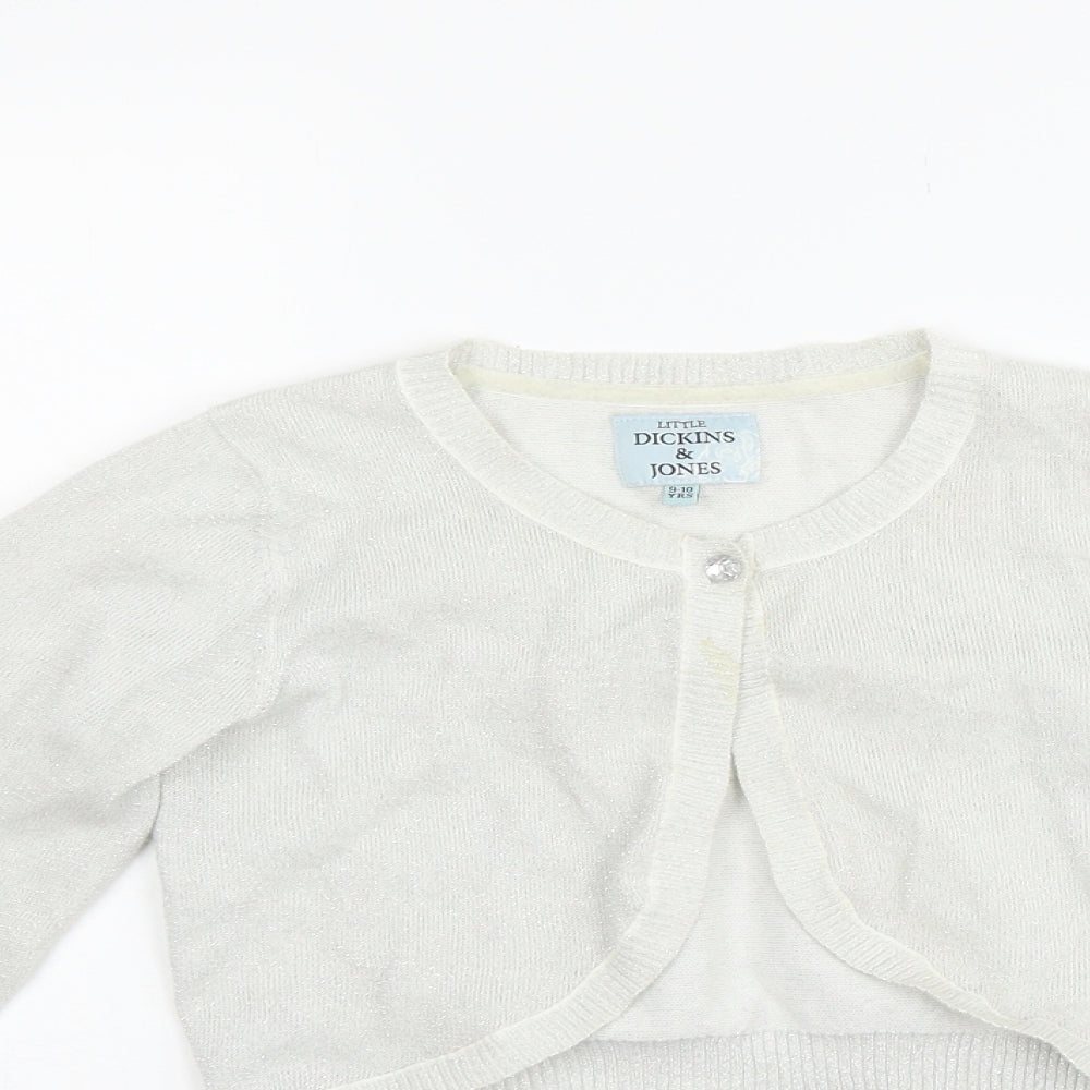 Dickens & jones Girls Grey   Cardigan Jumper Size 9-10 Years