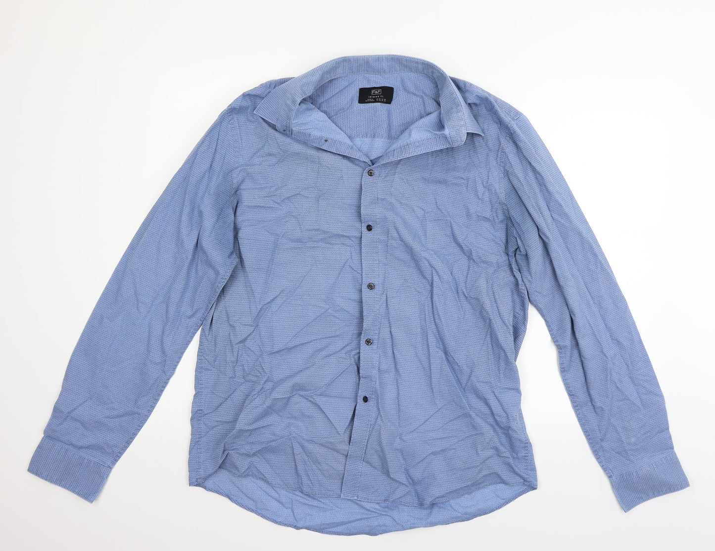 F&F Mens Blue    Button-Up Size 17