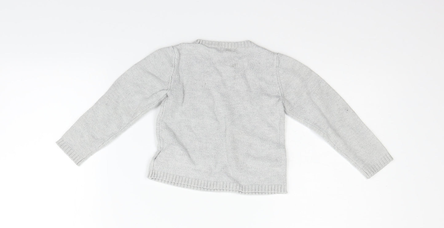 H&M Girls Grey   Pullover Jumper Size 6-7 Years