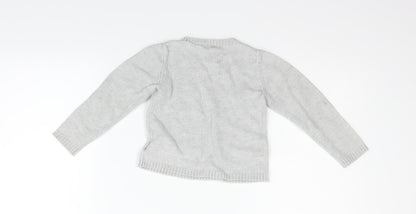 H&M Girls Grey   Pullover Jumper Size 6-7 Years