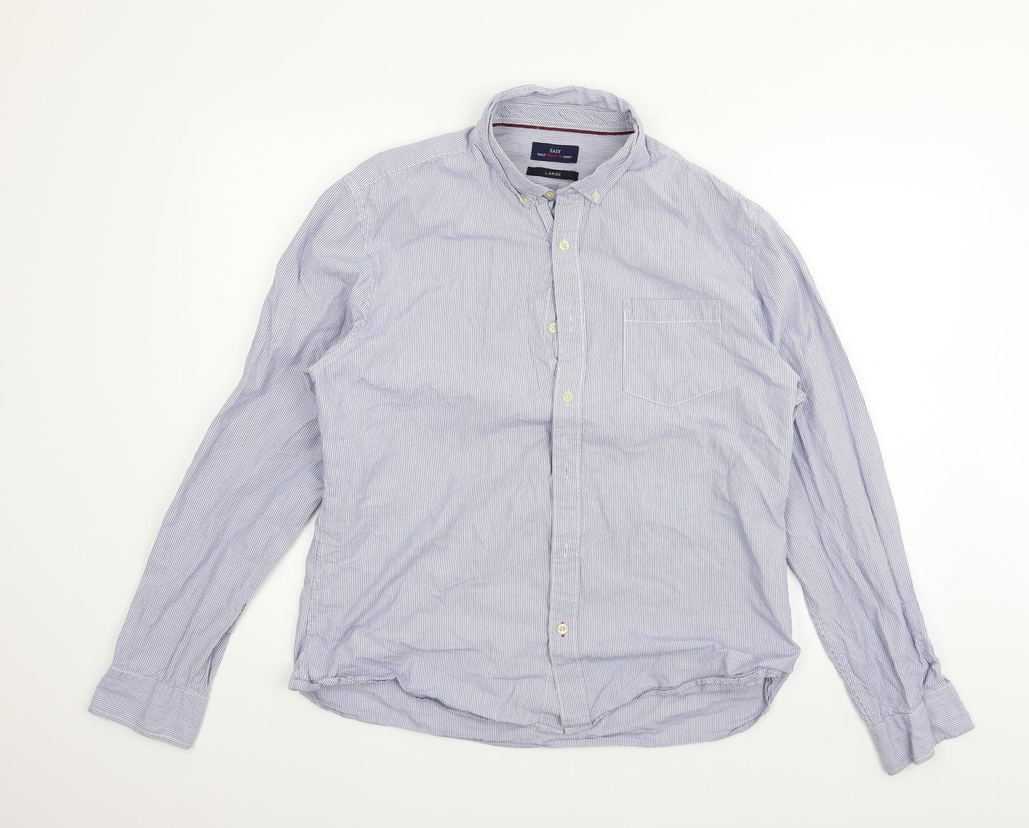 Matalan Mens Blue Striped   Button-Up Size L