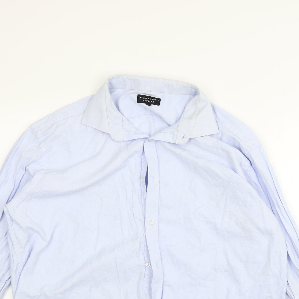 Taylor & Wright Mens Blue    Button-Up Size 17.5