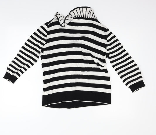 Per Una Womens Black Striped  Pullover Jumper Size 16