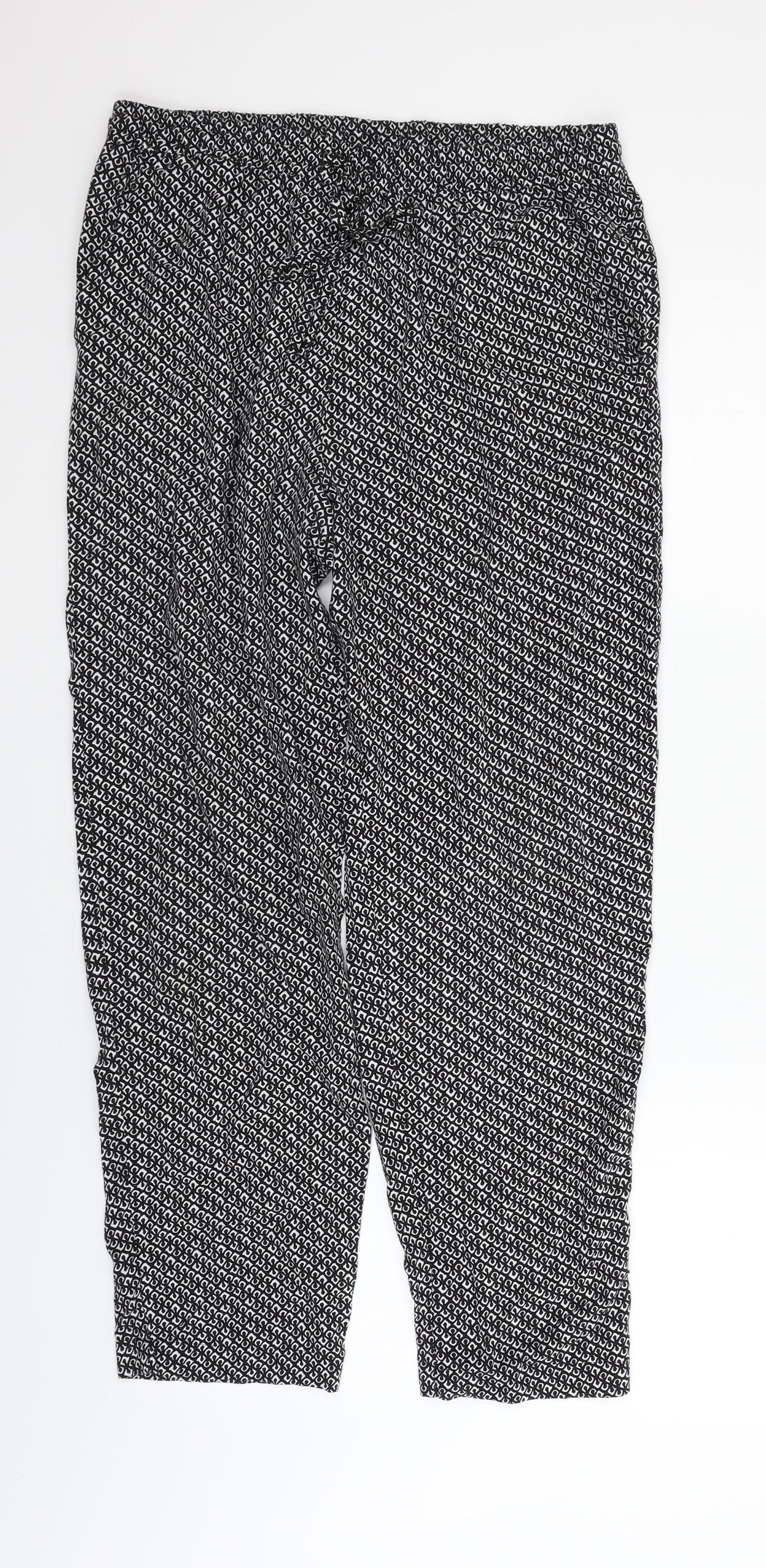 ble Womens Blue Geometric  Trousers  Size 12 L25 in