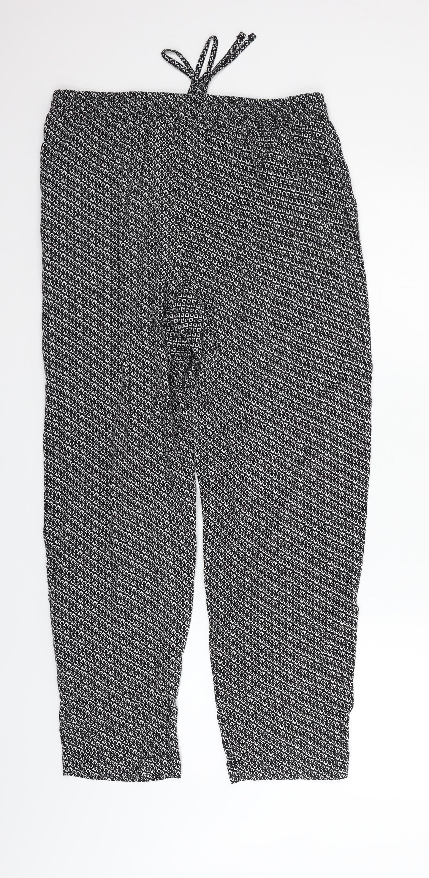 ble Womens Blue Geometric  Trousers  Size 12 L25 in