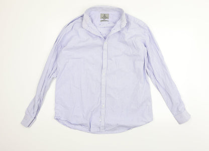 Taylor & Wright  Mens Blue Striped   Button-Up Size 16.5