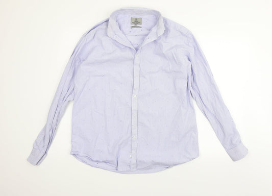 Taylor & Wright  Mens Blue Striped   Button-Up Size 16.5