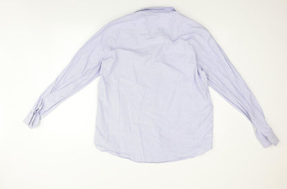 Taylor & Wright  Mens Blue Striped   Button-Up Size 16.5