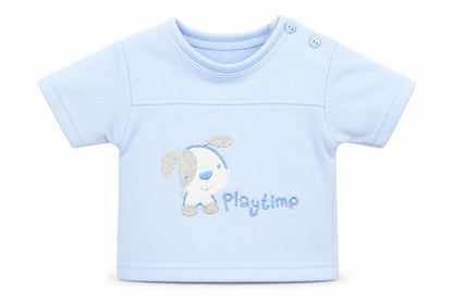 Bumble Bean Boys Blue   Basic T-Shirt Size 3-6 Months  - Puppy Playtime