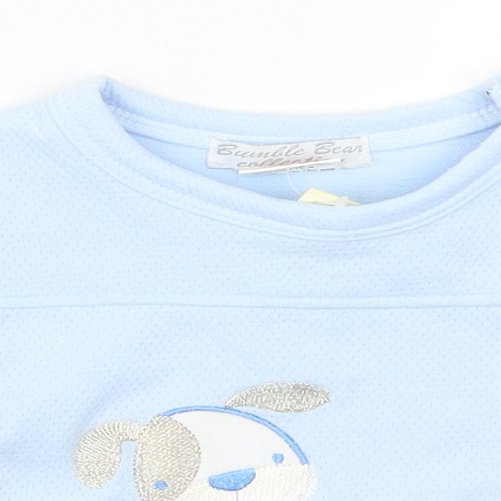 Bumble Bean Boys Blue   Basic T-Shirt Size 3-6 Months  - Puppy Playtime