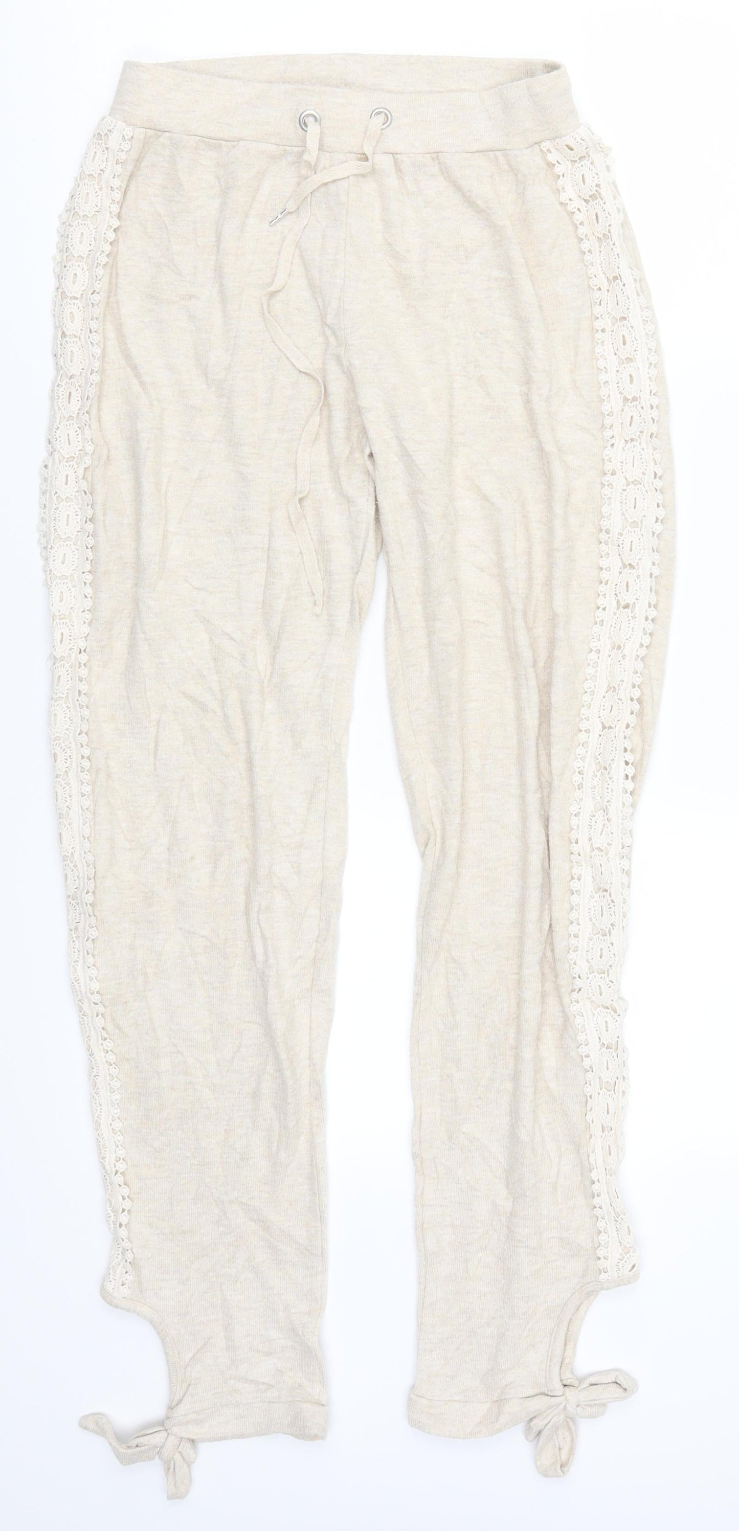 Michelle Keegan Womens Beige   Sweatpants Trousers Size 8 L27 in - Loungewear