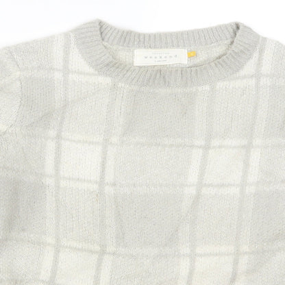 John Lewis Womens Grey Check  Pullover Jumper Size 10