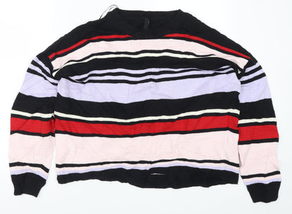 H&M Womens Multicoloured Striped  Pullover Jumper Size L