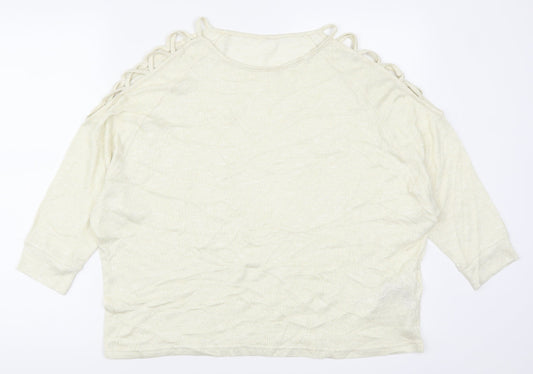 Avon Womens Beige   Basic T-Shirt Size 14