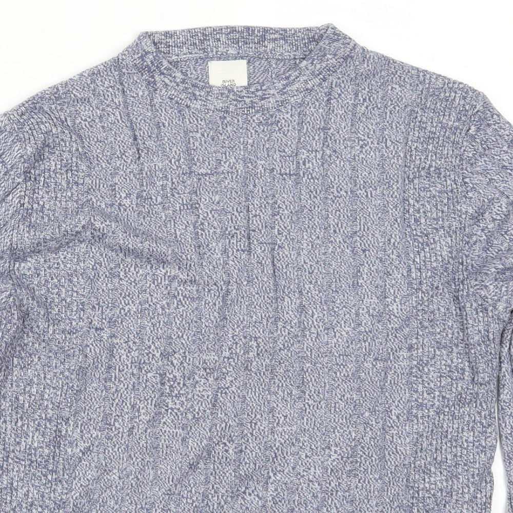 River Island Mens Blue   Pullover Jumper Size M