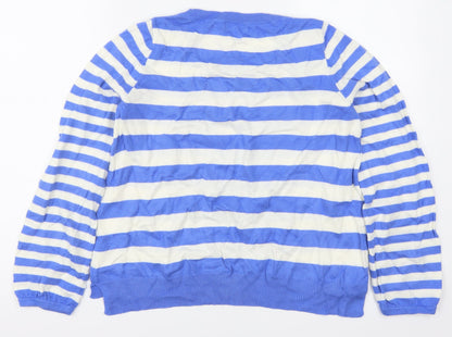 Tu Womens Blue Striped  Pullover Jumper Size 10