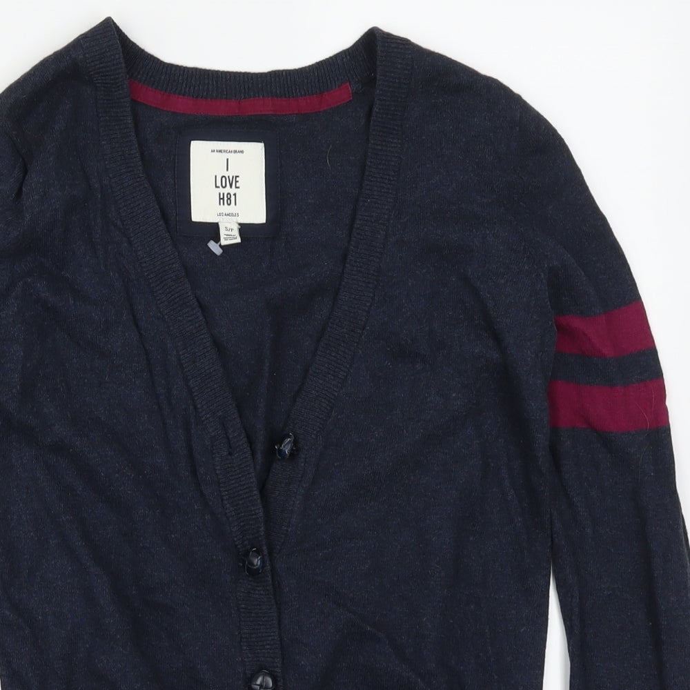 I Love H81 Womens Blue   Cardigan Jumper Size S