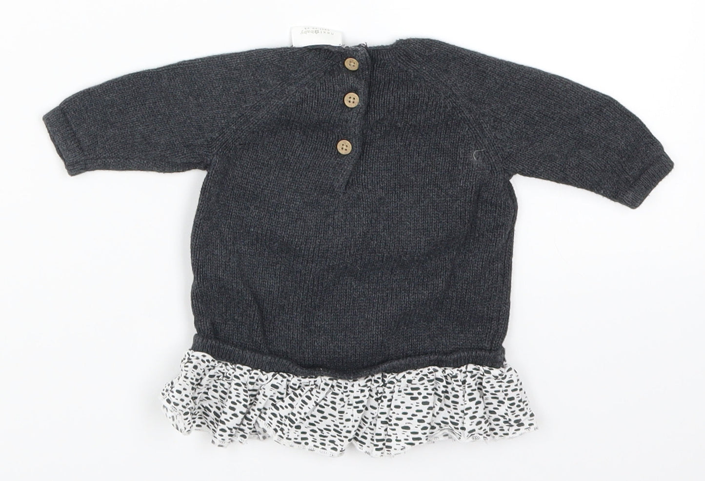 NEXT Girls Grey Polka Dot  Pullover Jumper One Size  - Giraffe
