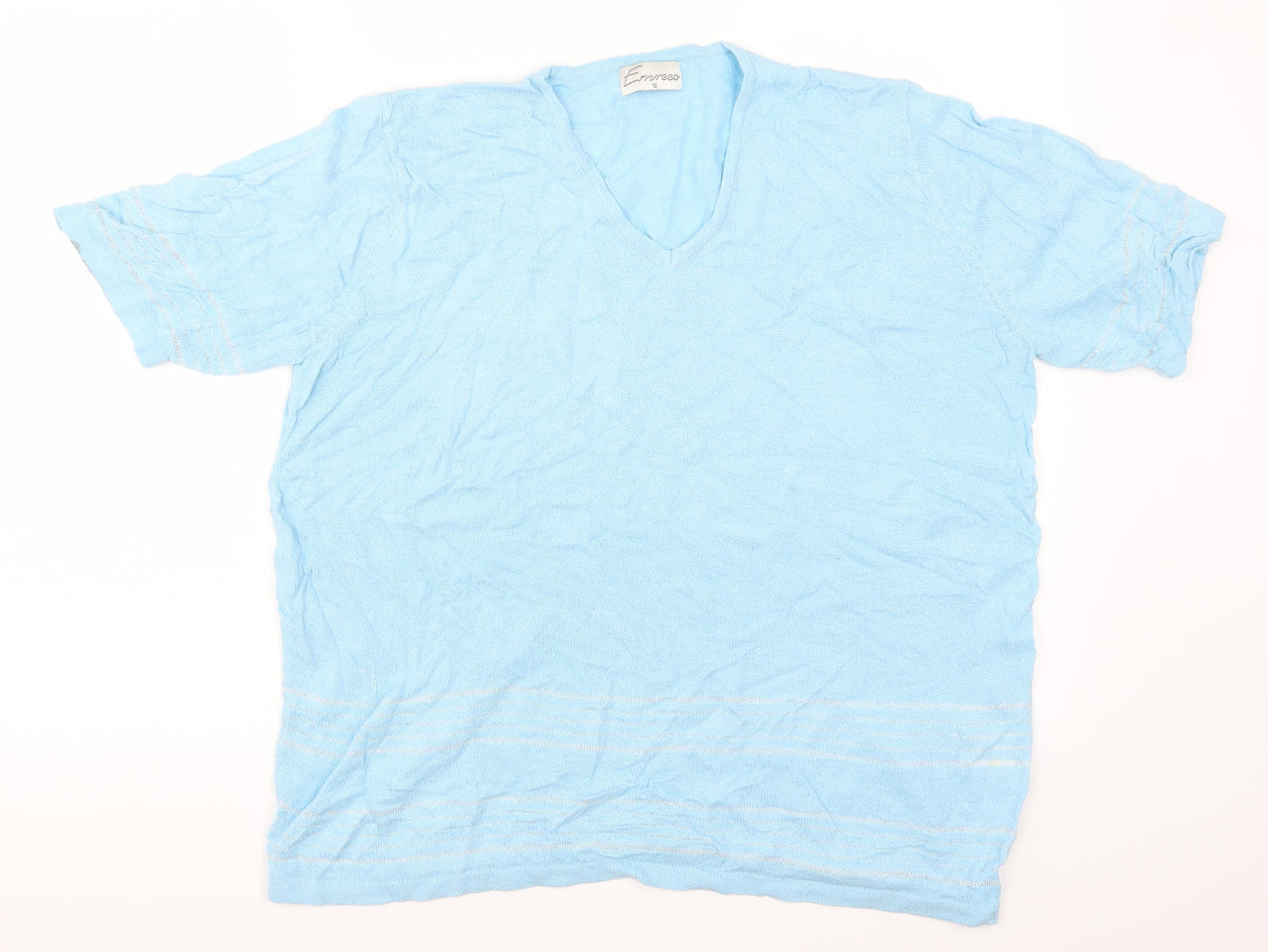 Womens UK Size 16 Emreco Blue Basic T-Shirt