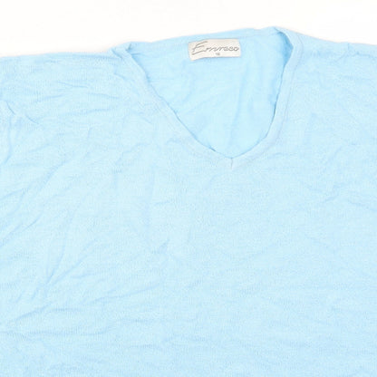Womens UK Size 16 Emreco Blue Basic T-Shirt