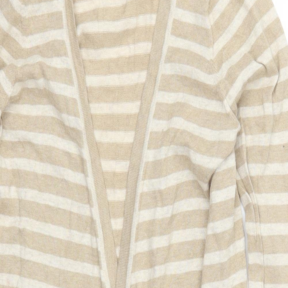 Oasis Womens Beige Striped  Cardigan Jumper Size S