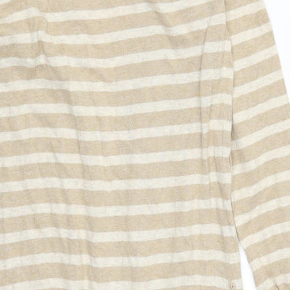 Oasis Womens Beige Striped  Cardigan Jumper Size S