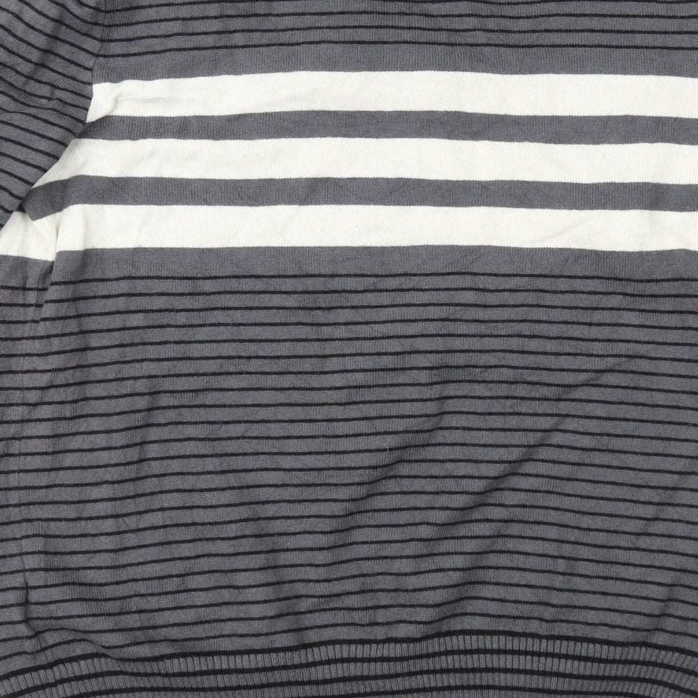 Gap Mens Grey Striped  Pullover Jumper Size M
