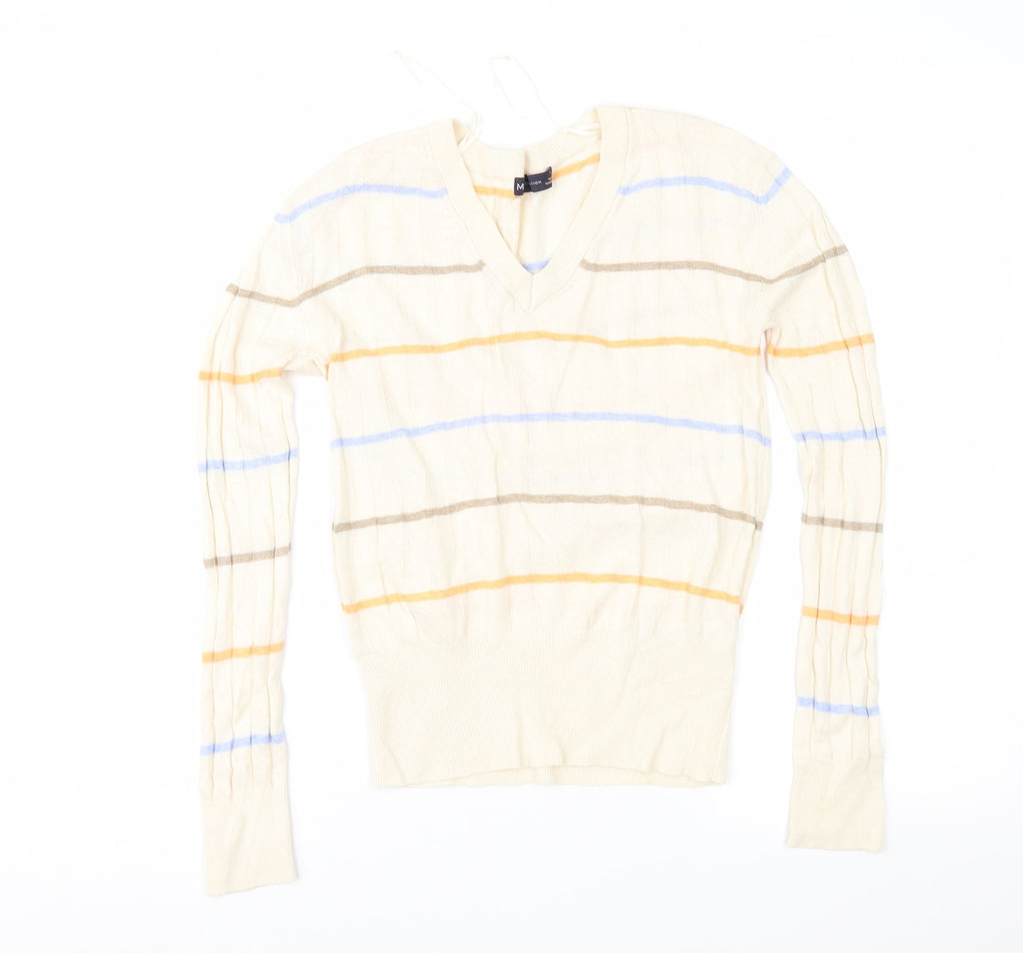 Marks and Spencer Womens Beige Striped  Pullover Jumper Size XS