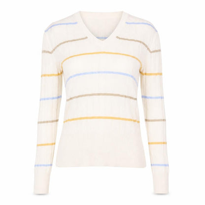 Marks & Spencer Womens Beige Striped  Pullover Jumper Size XS