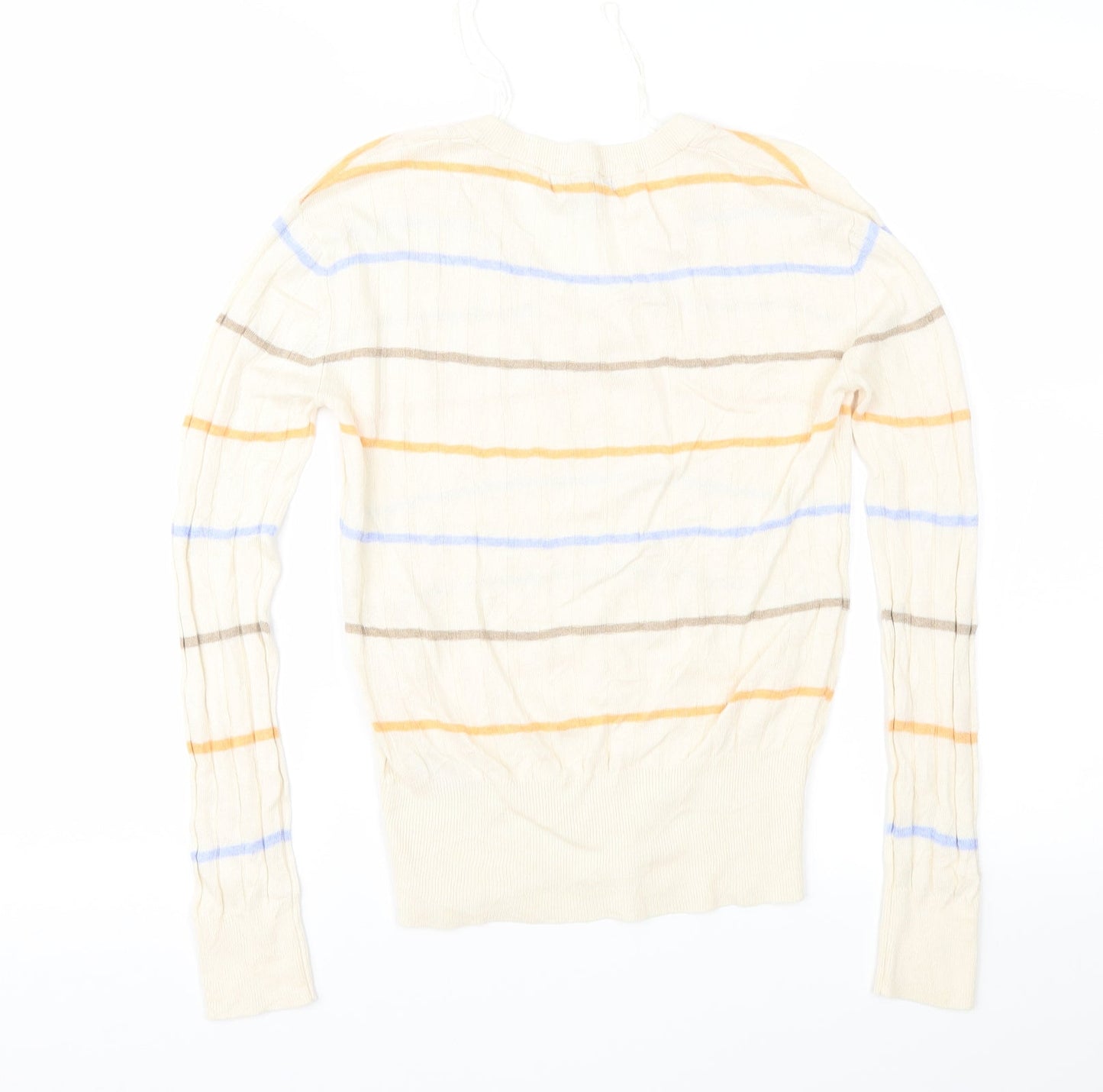 Marks and Spencer Womens Beige Striped  Pullover Jumper Size XS
