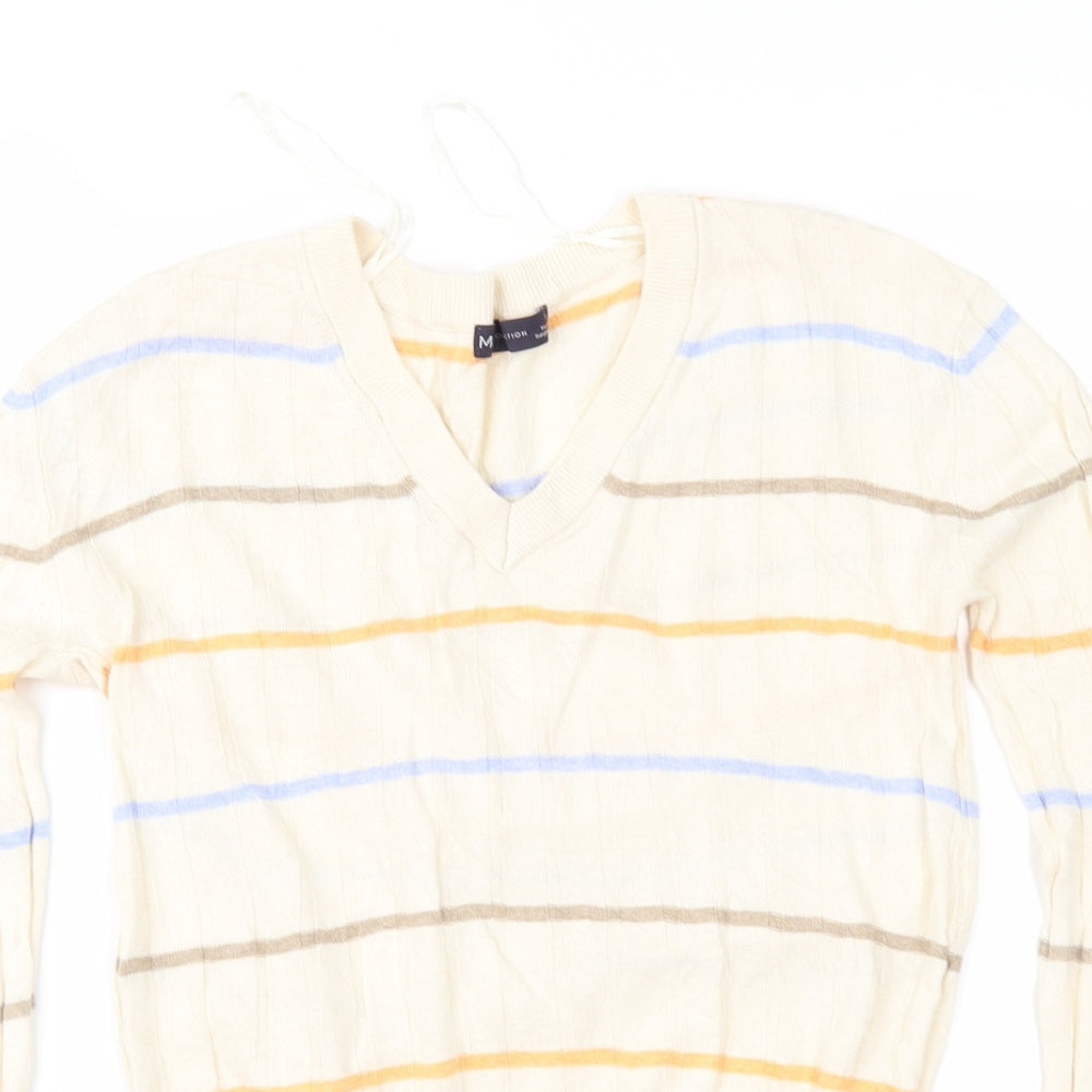 Marks and Spencer Womens Beige Striped  Pullover Jumper Size XS
