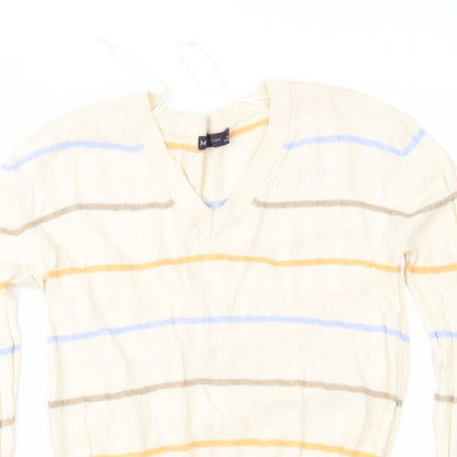 Marks and Spencer Womens Beige Striped  Pullover Jumper Size XS