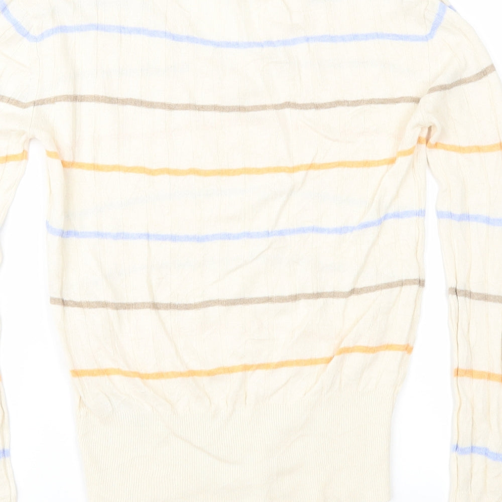 Marks and Spencer Womens Beige Striped  Pullover Jumper Size XS