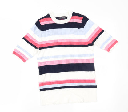 Marks and Spencer Womens Multicoloured Striped  Pullover Jumper Size 12