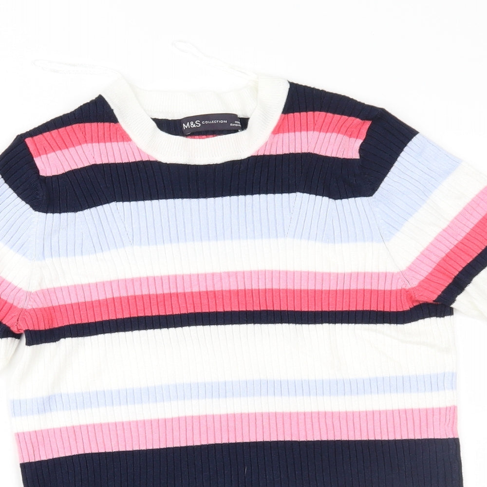 Marks and Spencer Womens Multicoloured Striped  Pullover Jumper Size 12