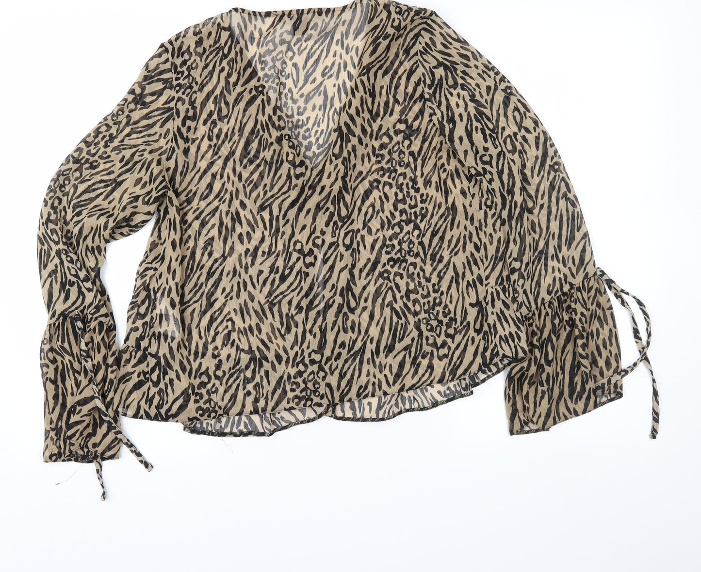 Primark Womens Brown Animal Print  Basic Blouse Size 10
