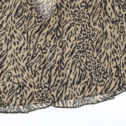 Primark Womens Brown Animal Print  Basic Blouse Size 10
