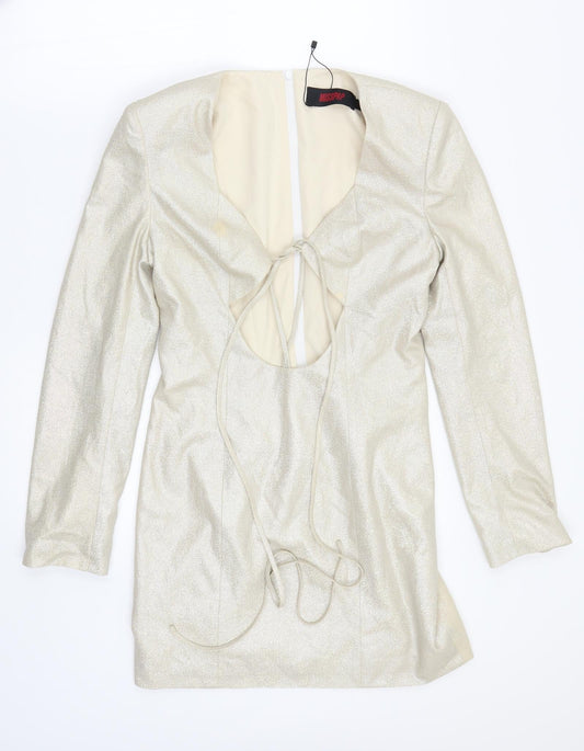 Misspap Womens Silver   A-Line  Size 14