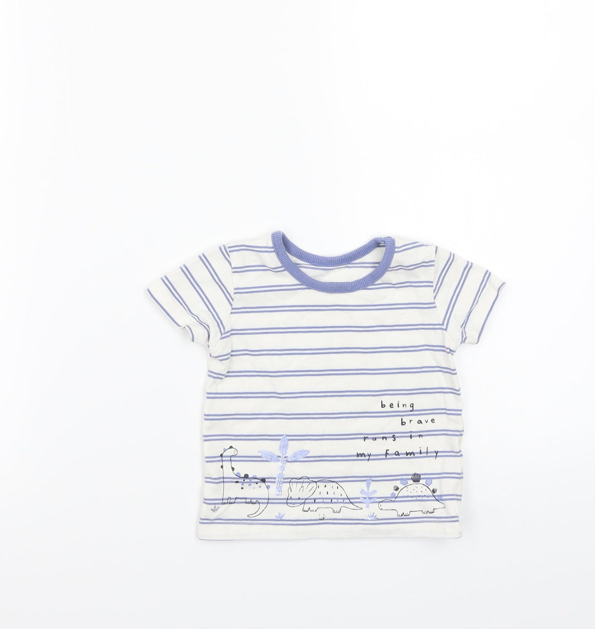 George Baby White Striped  Basic T-Shirt Size 3-6 Months