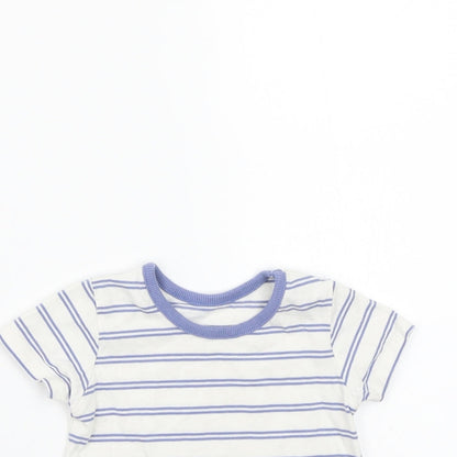 George Baby White Striped  Basic T-Shirt Size 3-6 Months