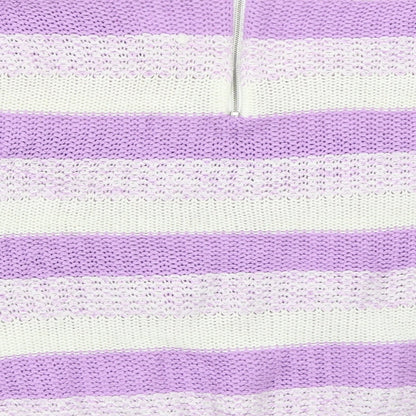 BM Womens Purple Striped  Pullover Jumper Size L