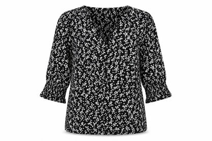 NEXT Womens Black Floral  Basic Button-Up Size 10