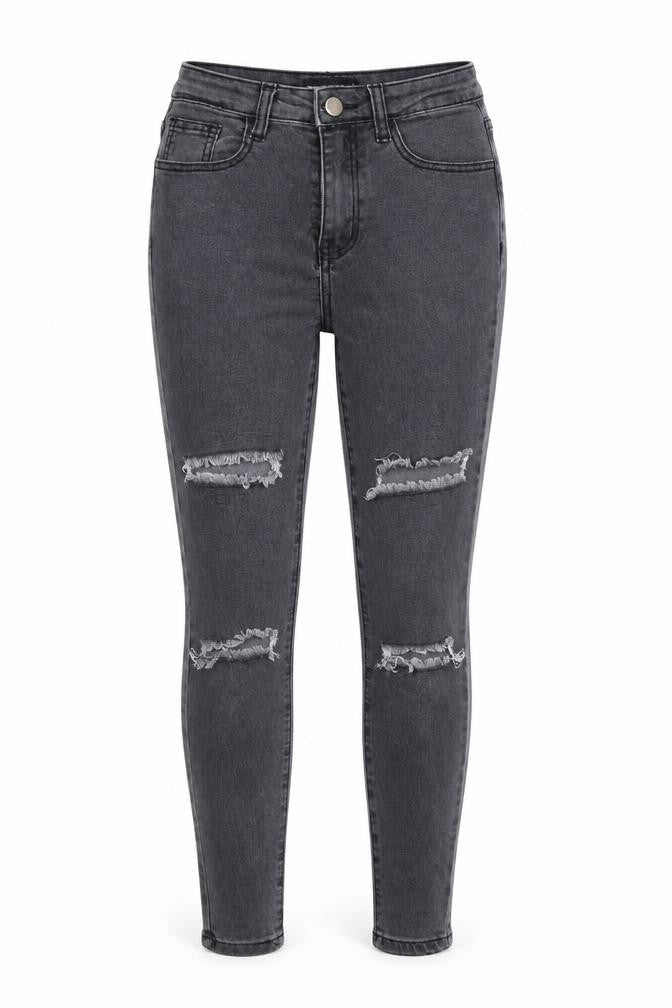 PRETTYLITTLETHING Womens Grey   Skinny Jeans Size 6 L24 in