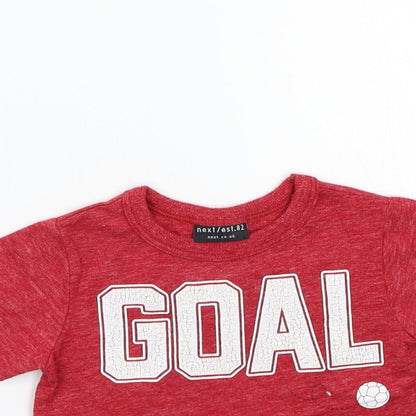 Next Boys Red   Pullover T-Shirt Size 6-9 Months